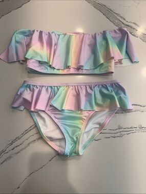 Stella Cove Rainbow Ruffle Bikini Size 10yrs